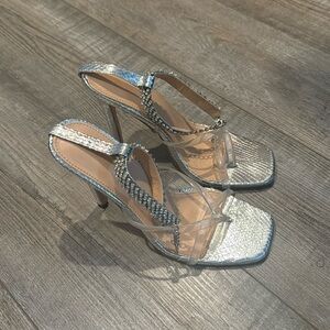 Silver Diamond Heels. Size 9